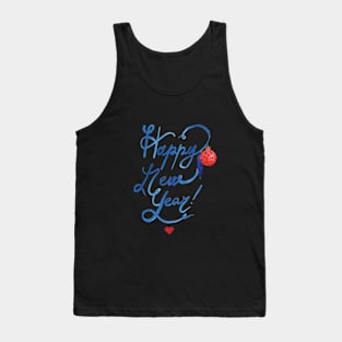 Happy New Year & Merry Christmas watercolor print Tank Top